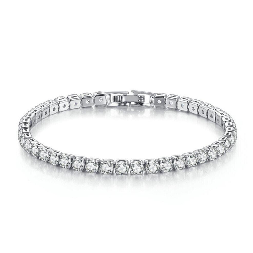 3mm Moissanite Diamond Tennis Bracelet Sterling Silver