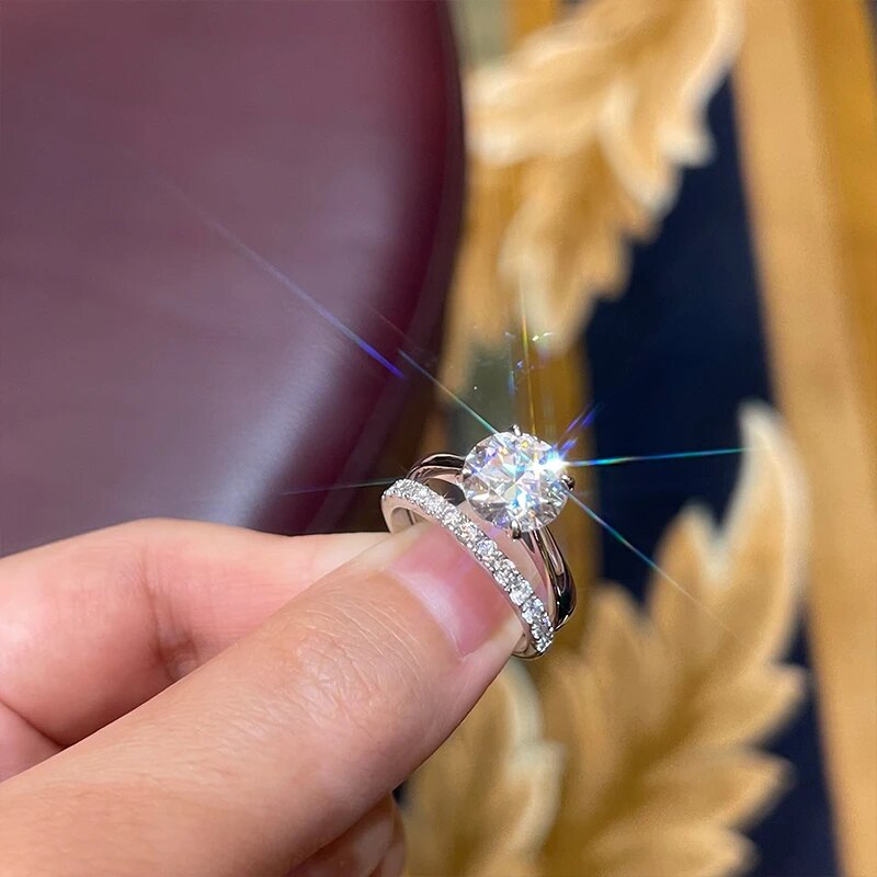 Moissanite Diamond Ring Set Free Shipping Canada