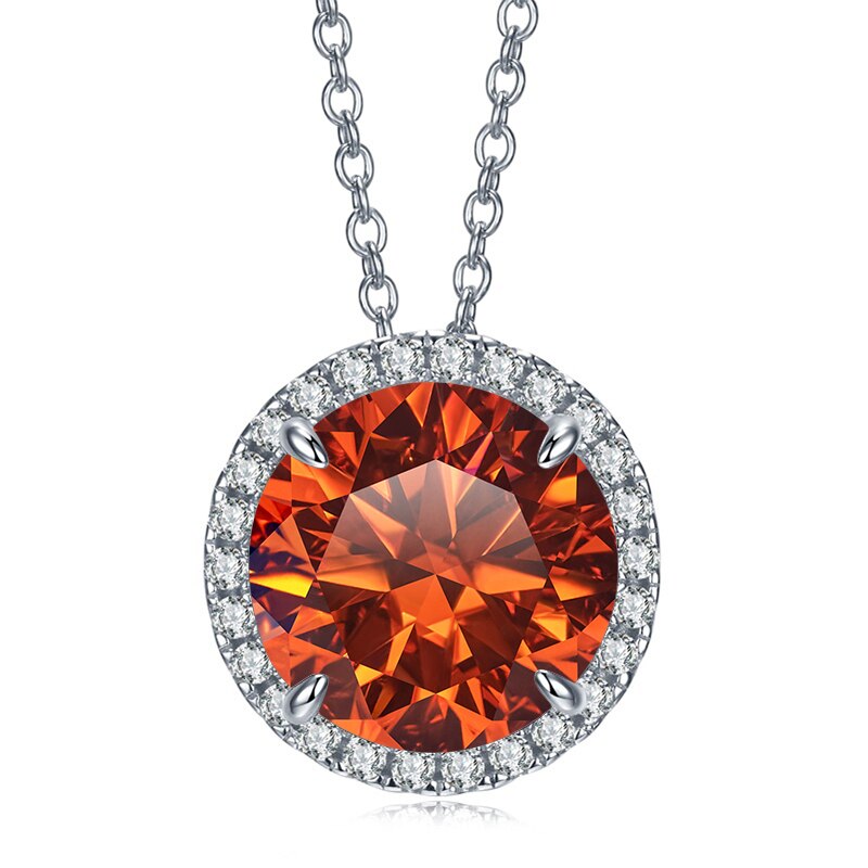 Moissanite Diamond Sterling Silver Pendant Necklace Multi Colour