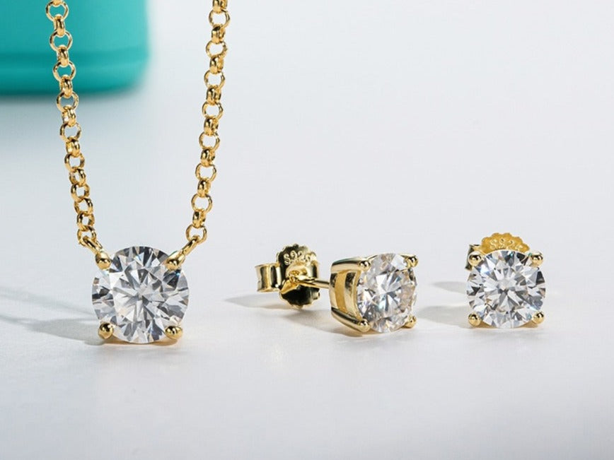 Holloway Jewellery Moissanite Necklace Earrings Jewellery Set United States