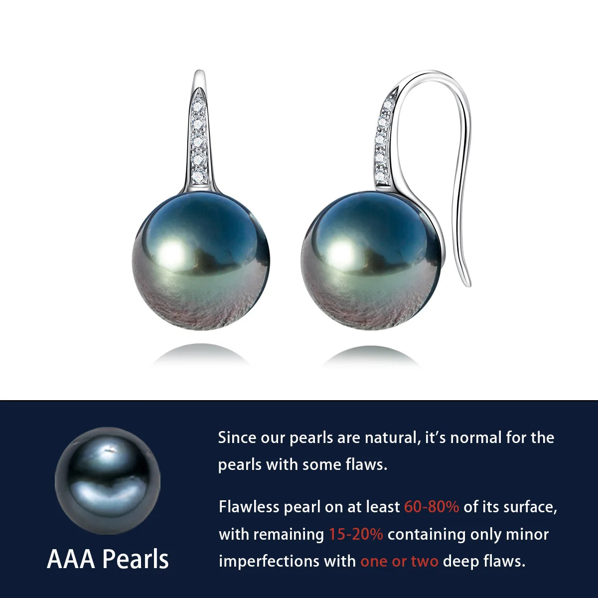 Black Pearl Moissanite Earrings Free Shipping US