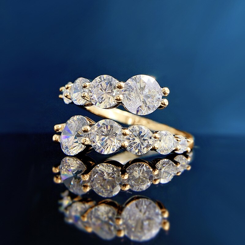 Moissanite Diamond Ring Yellow Gold Plated Canada