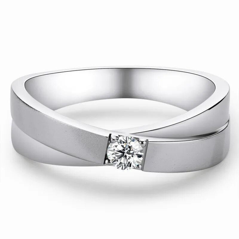 Moissanite Diamond Ring Sterling Silver Men Women