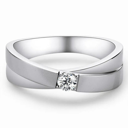 Moissanite Diamond Ring Sterling Silver Men Women