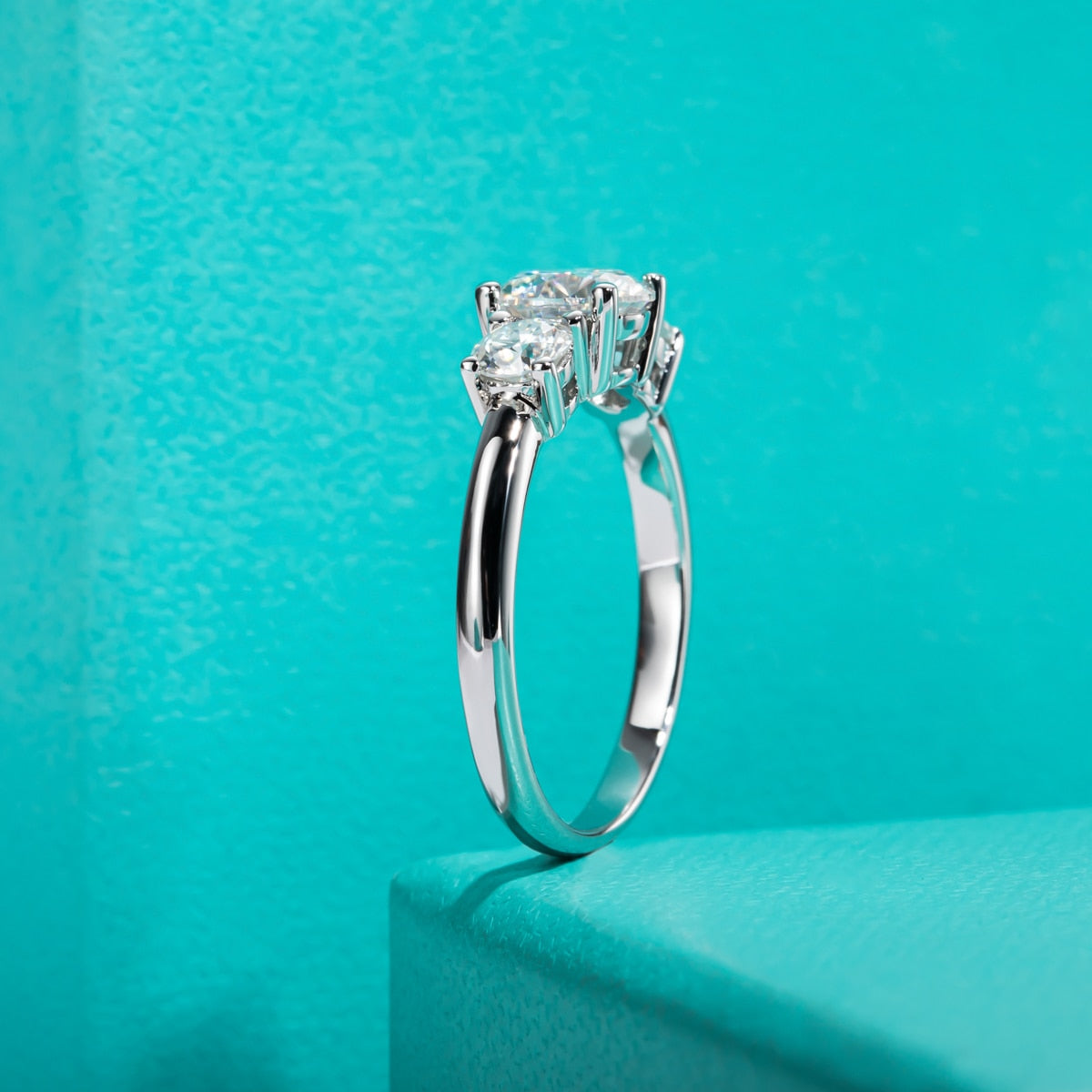 Holloway Jewellery Moissanite Diamond 3 Stone Engagement Ring Australia