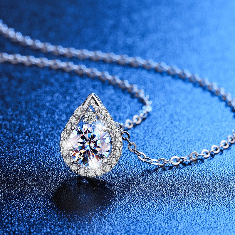 Pear Shape Moissanite Necklace USA