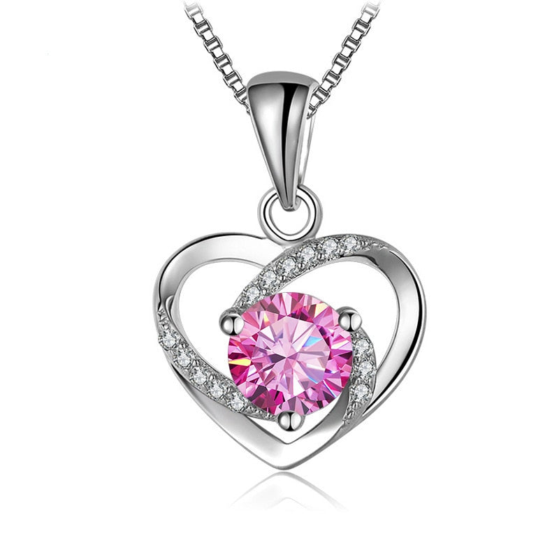 Sterling Silver Moissanite Diamond Pendant Necklace