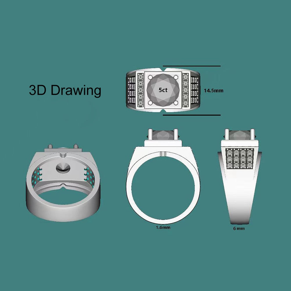 Moissanite Diamond Ring Holloway Jewellery Mens