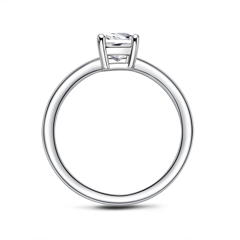 1.0ct Solitaire Moissanite Diamond Engagement Sterling Silver Ring