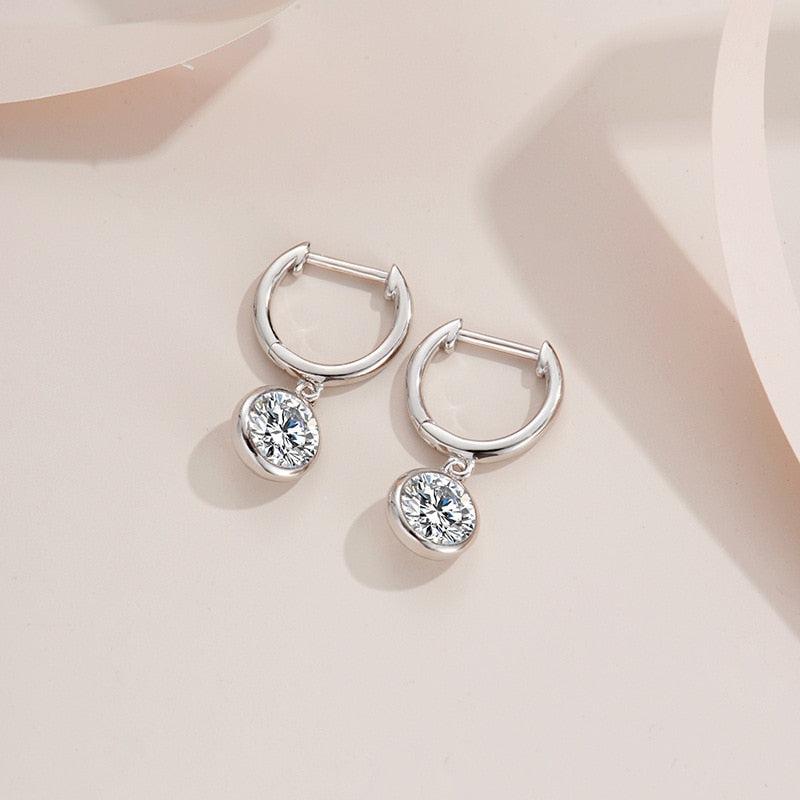 Moissanite Diamond Hoop Earrings UK