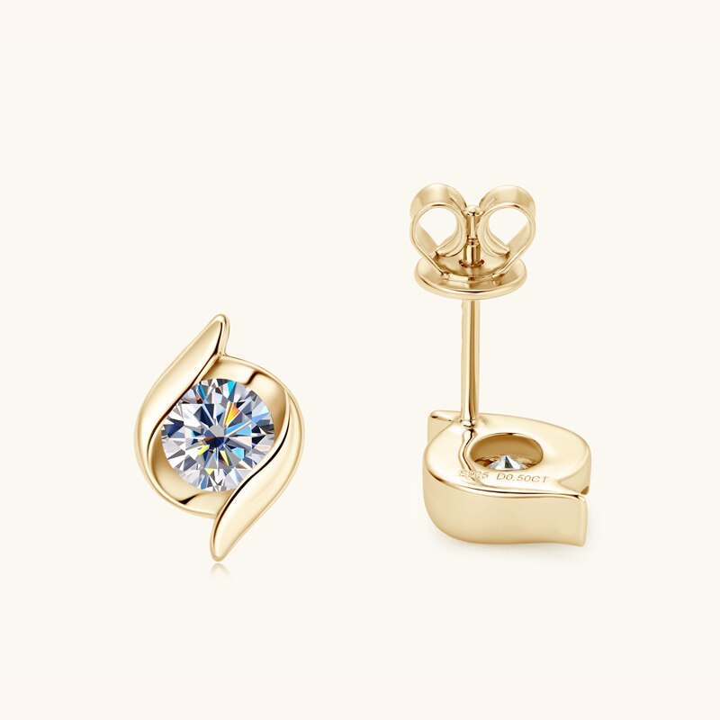 US Moissanite Diamond Stud Earrings Free Shipping