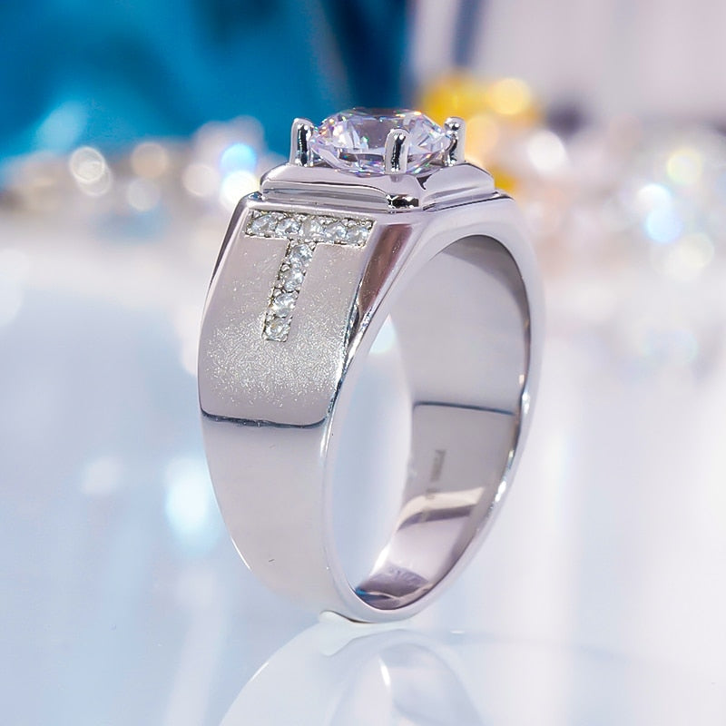 Holloway Jewellery Mens Moissanite Ring