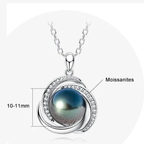 Tahitian Black Pearl Moissanite Necklace