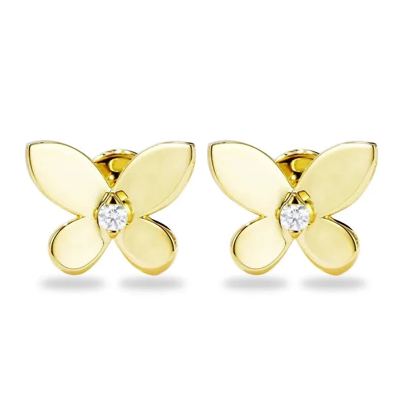 Butterfly Moissanite Diamond Stud Earrings Sterling Silver