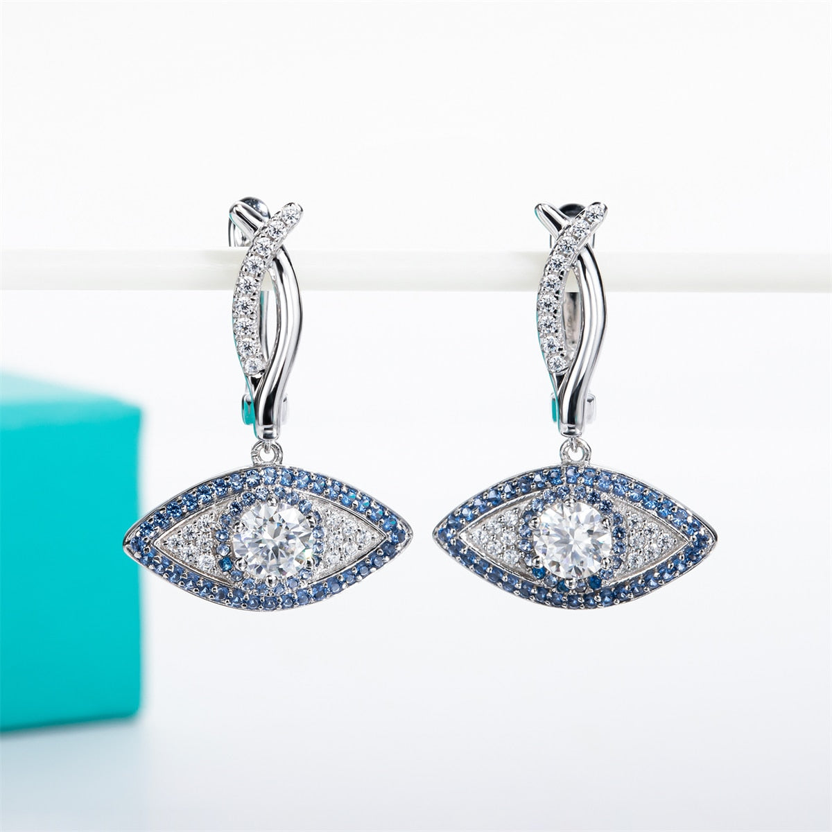 Lucky Evil Eye Protection Necklace Earrings Set Moissanite