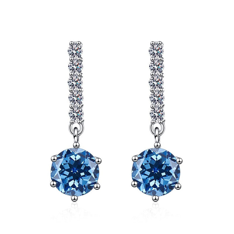 2cttw Moissanite Diamond Dangle Drop Earrings Sterling Silver