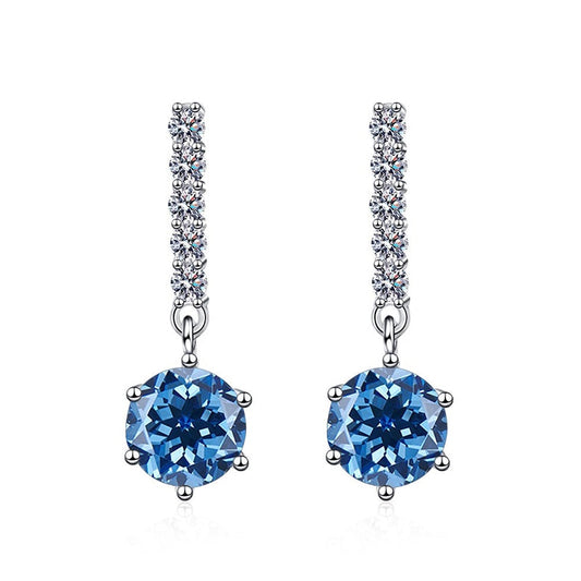2cttw Moissanite Diamond Dangle Drop Earrings Sterling Silver