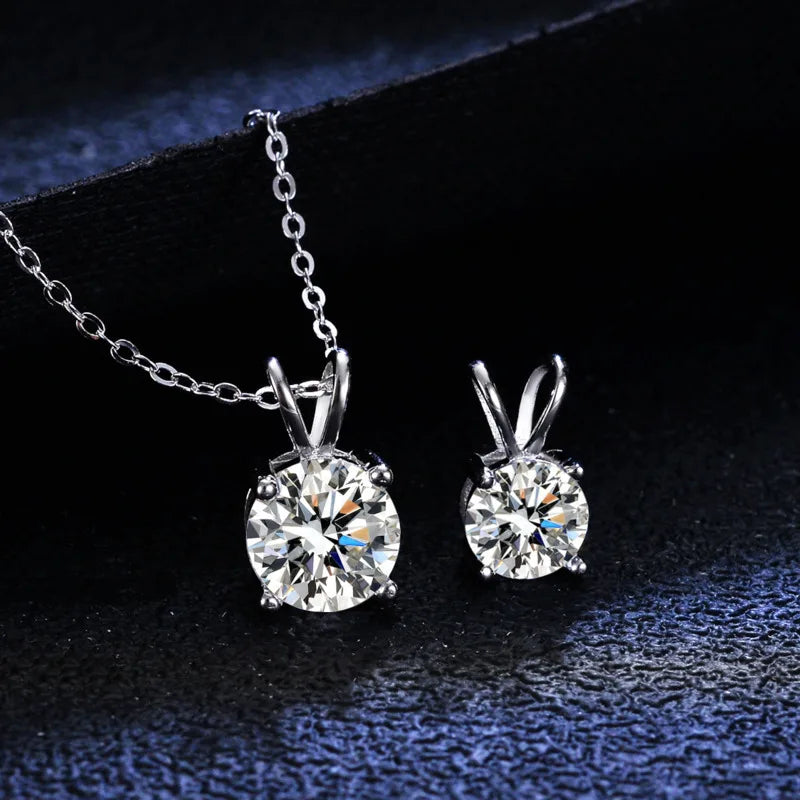 Coloured Moissanite Diamond Pendant Necklace Sterling Silver Free Shipping Canada