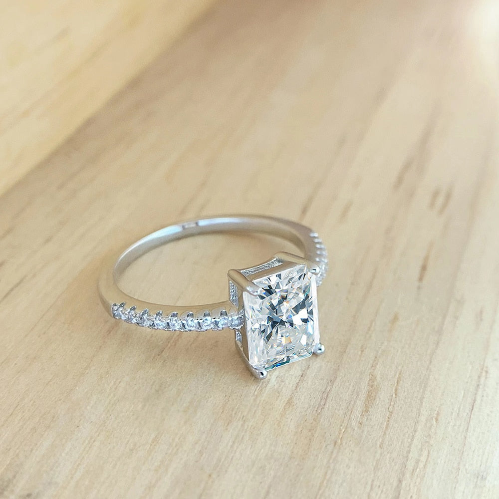 Holloway Jewellery Moissanite Diamond Sterling Silver Engagement Ring