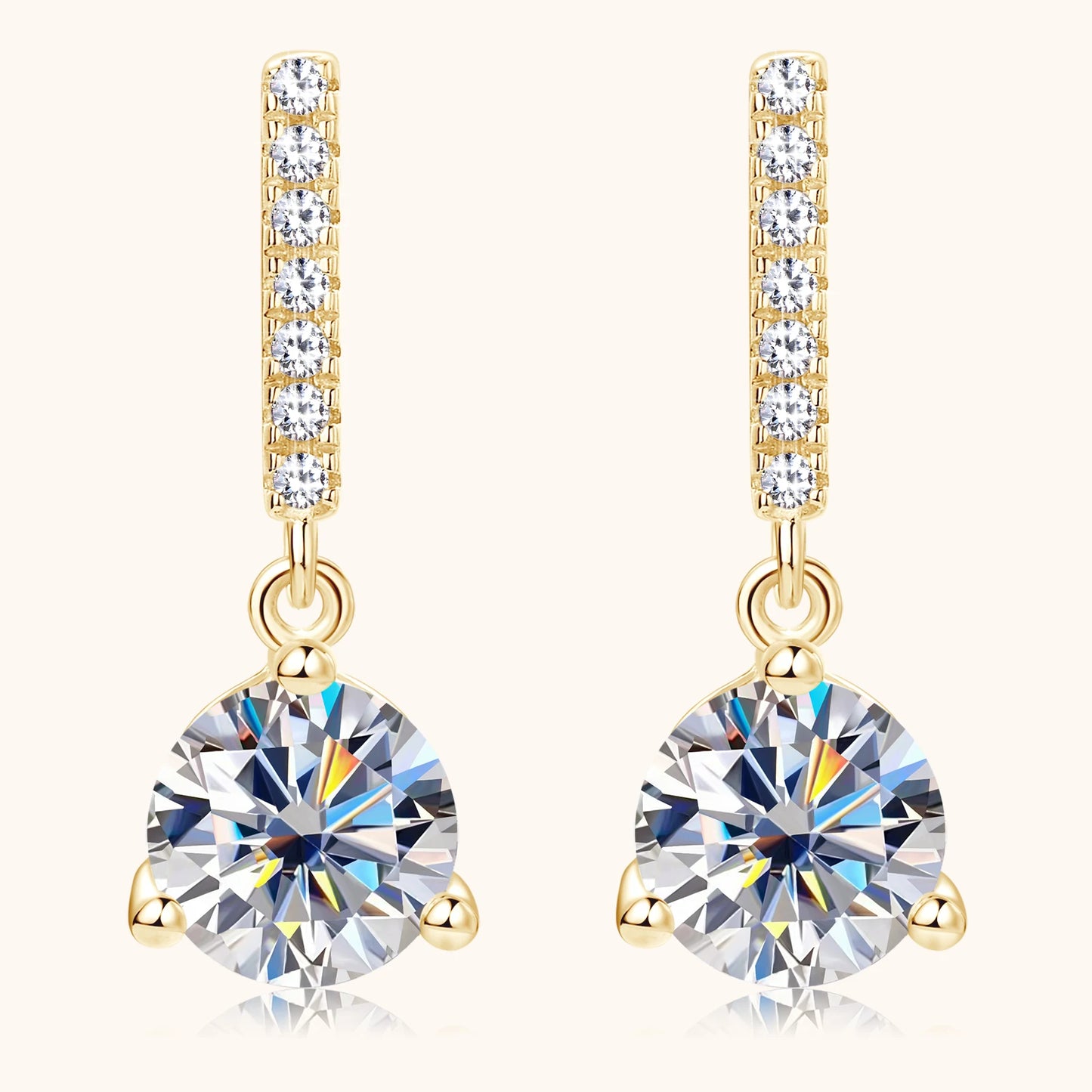1 Carat Dangle Drop Moissanite Diamond Earrings Free Shipping AU