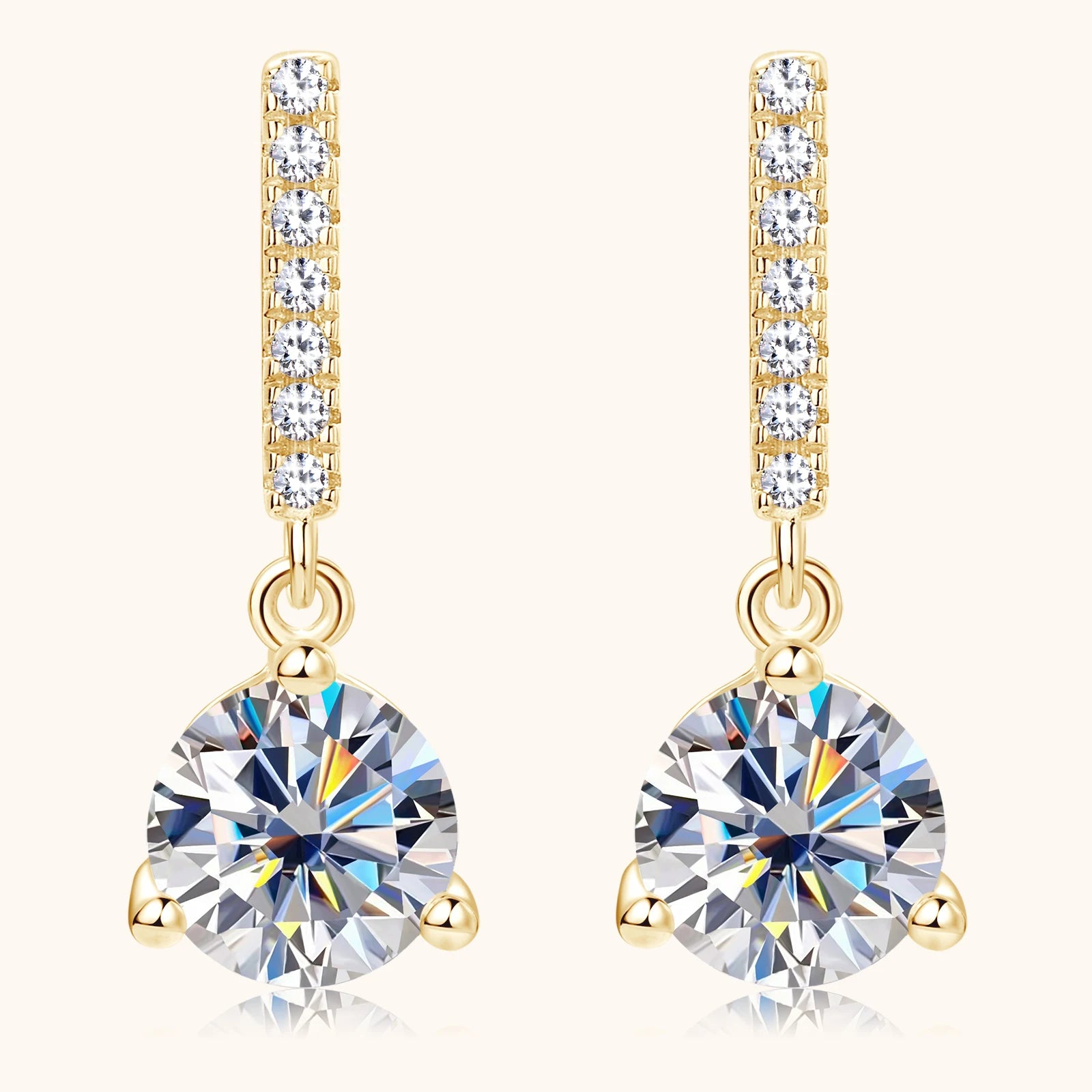 1 Carat Dangle Drop Moissanite Diamond Earrings Free Shipping AU