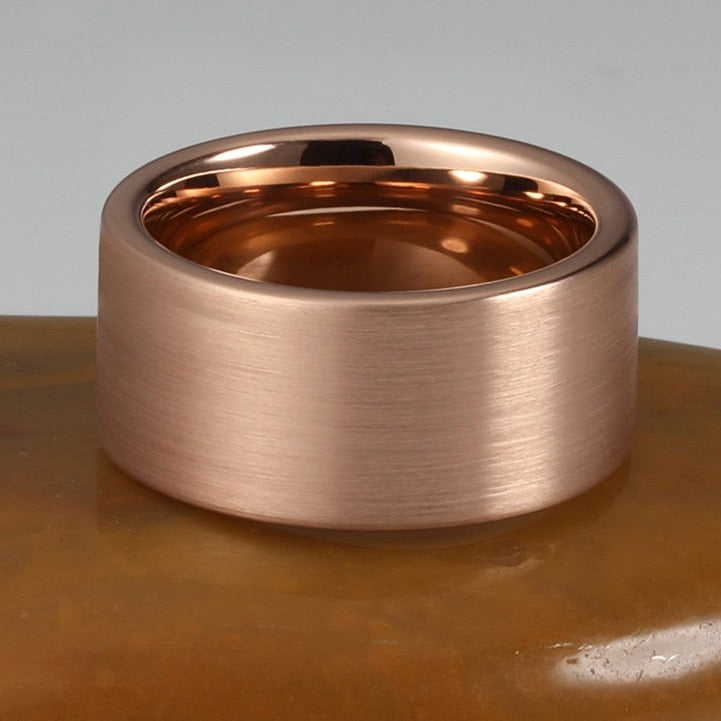 Holloway Jewellery Tungsten Mens Ring Rose Gold Tungsten