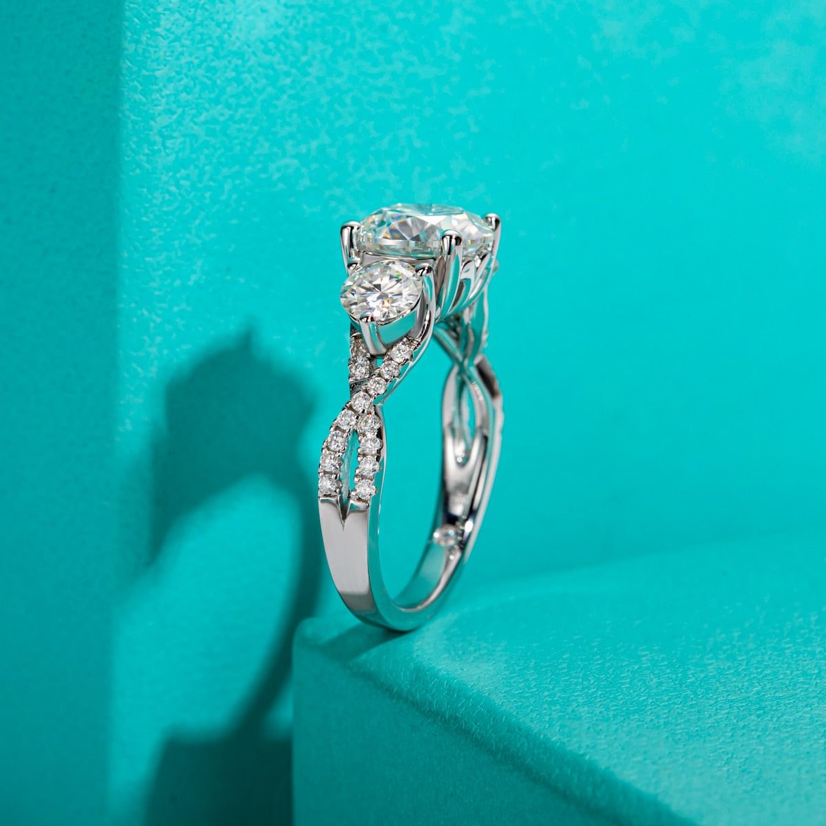 Moissanite Diamond Ring Sterling Silver NZ