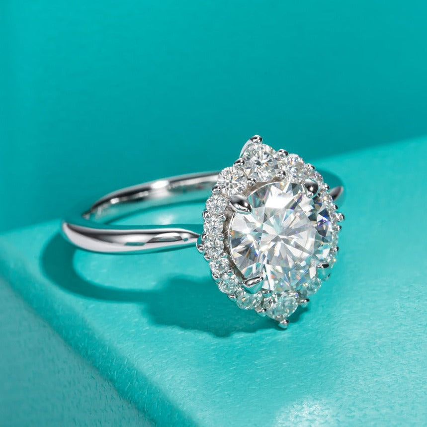 moissanite halo ring Holloway Jewellery