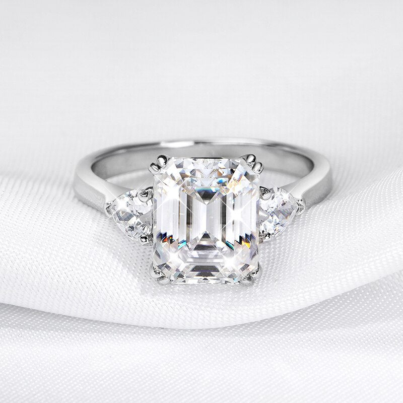 Emerald Cut Moissanite Ring Holloway Jewellery US