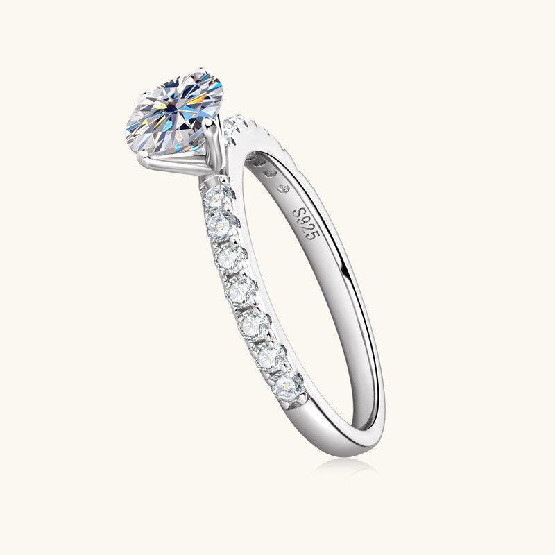 Sterling Silver Moissanite Diamond Ring UK