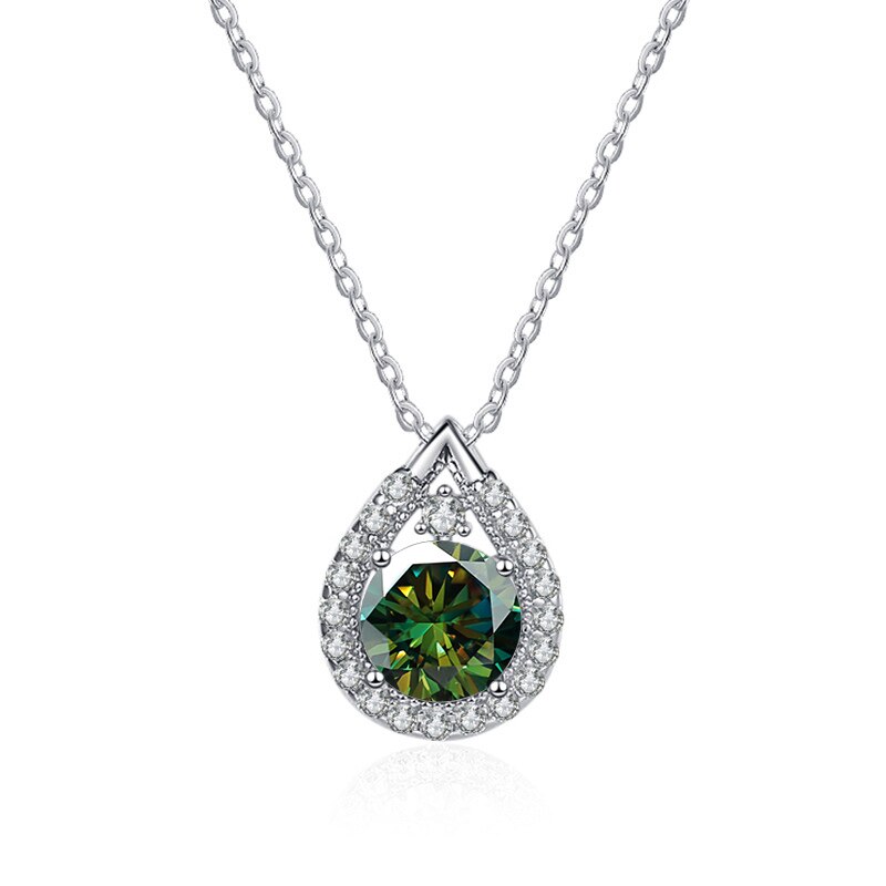Sterling Silver Moissanite Diamond Pendant Necklace UK