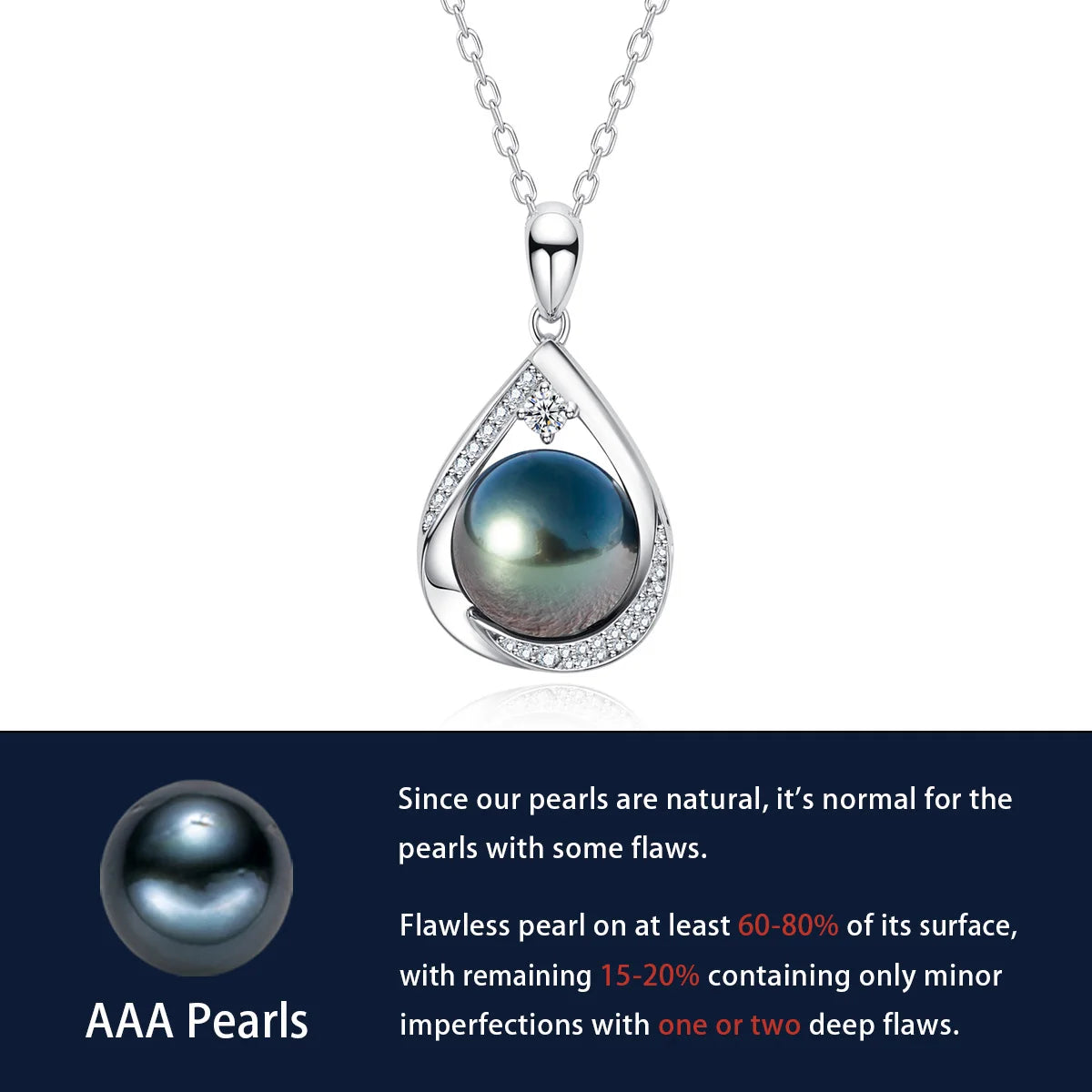 Black Pearl Moissanite Necklace
