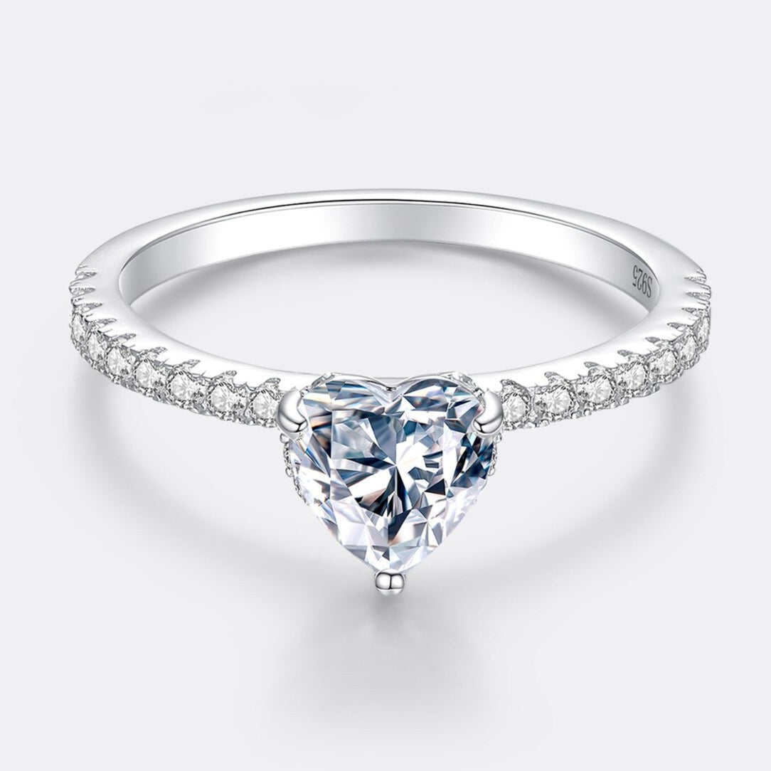 Heart Shape Moissanite Diamond Engagement Ring