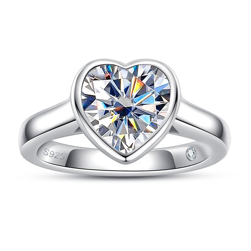 3ct Heart Moissanite Ring