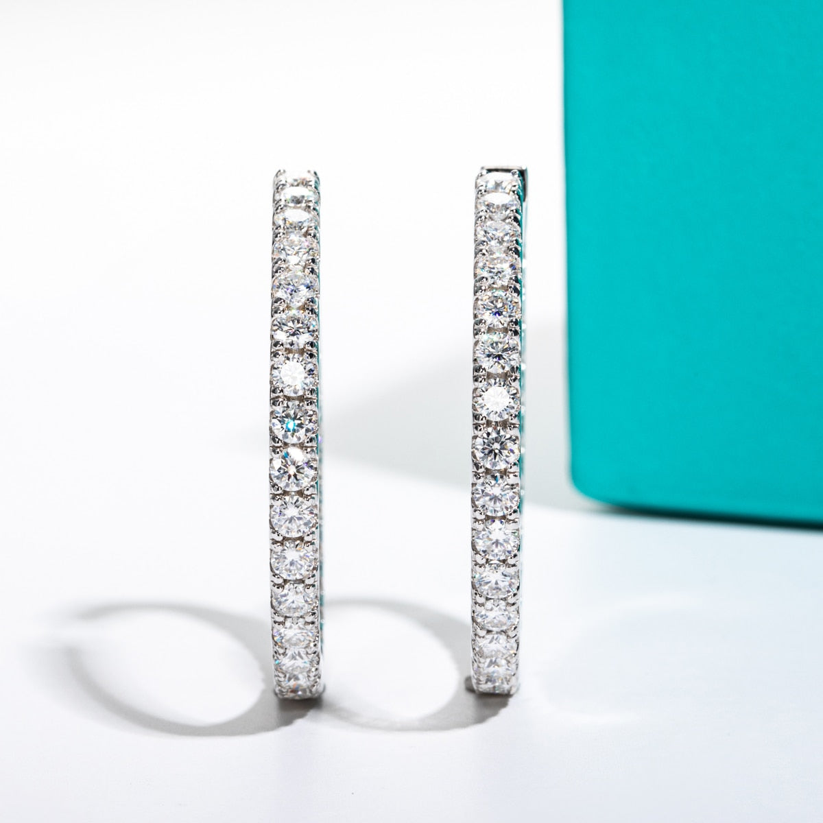 Holloway Jewellery US Moissanite Hoop Huggie Earrings Sterling Silver