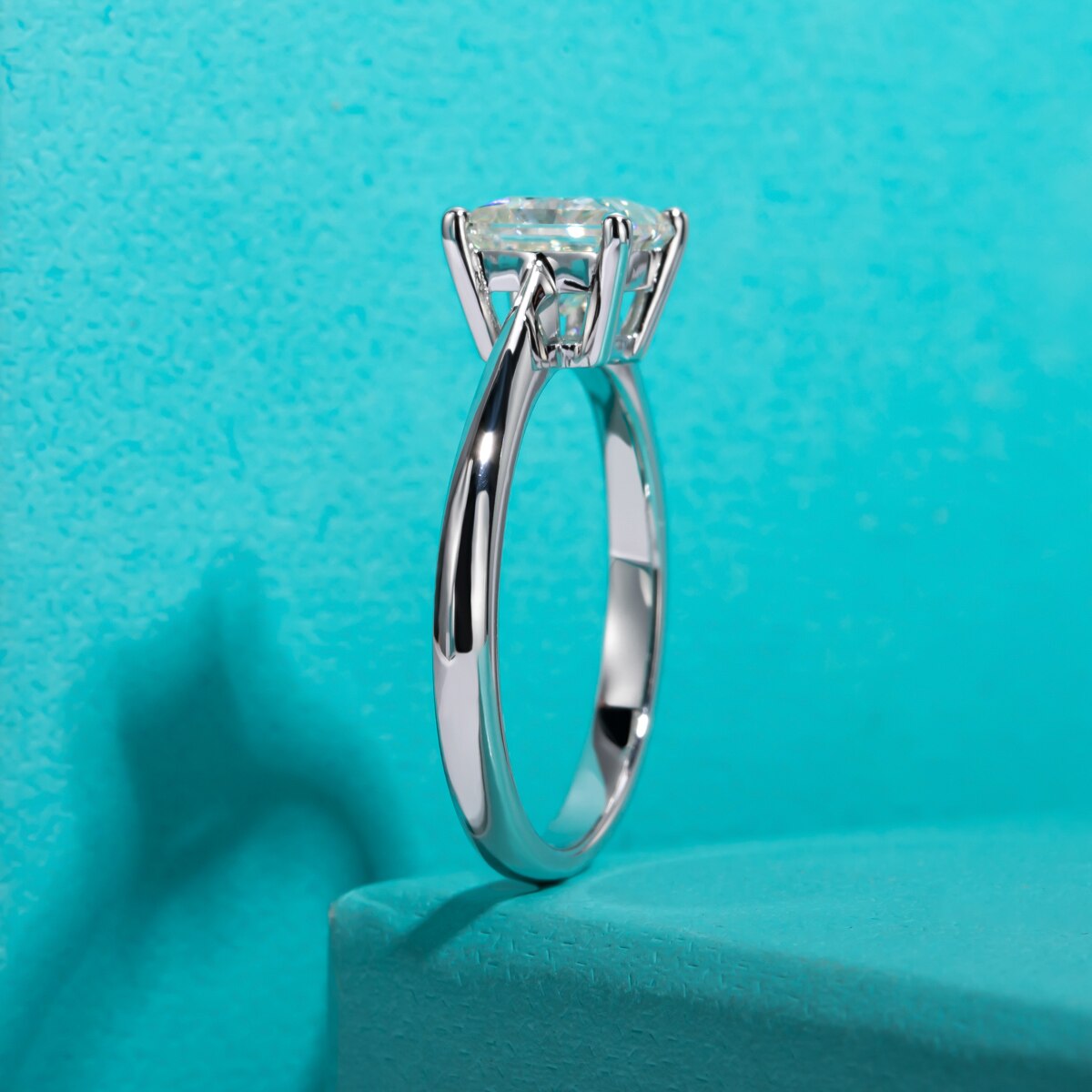 Sterling Silver Moissanite Diamond Engagement Ring Holloway Jewellery