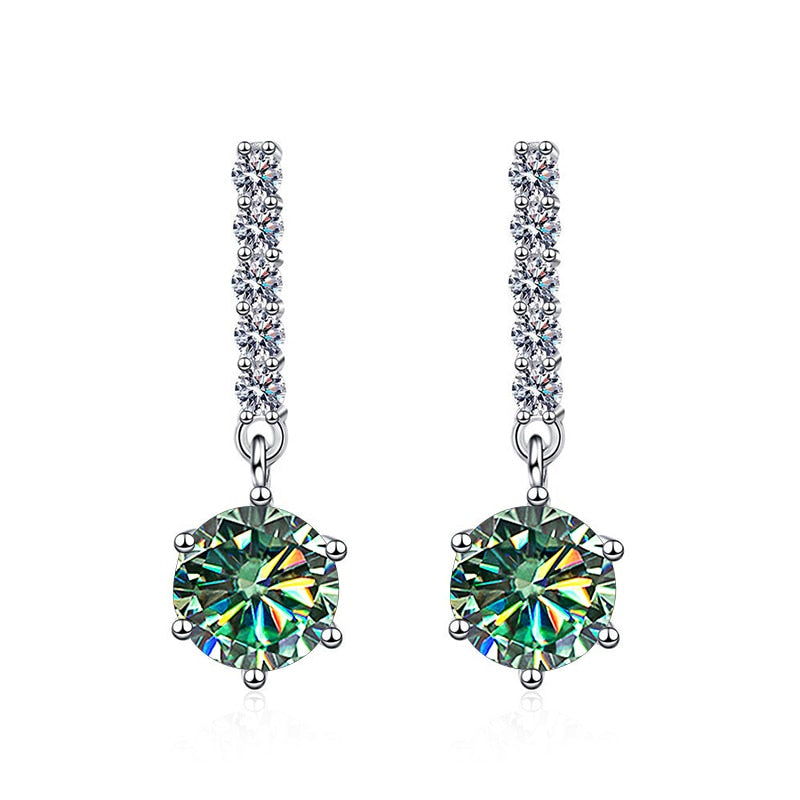 Moissanite Diamond Earrings Sterling Silver