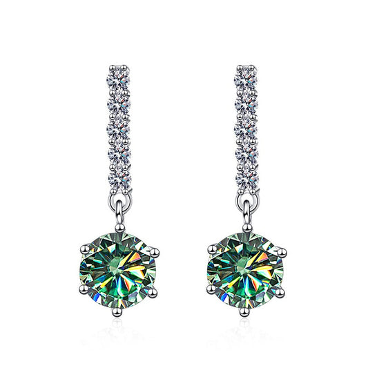 Moissanite Diamond Earrings Sterling Silver