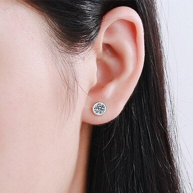 Free Shipping US Moissanite Diamond Earrings Sterling Silver