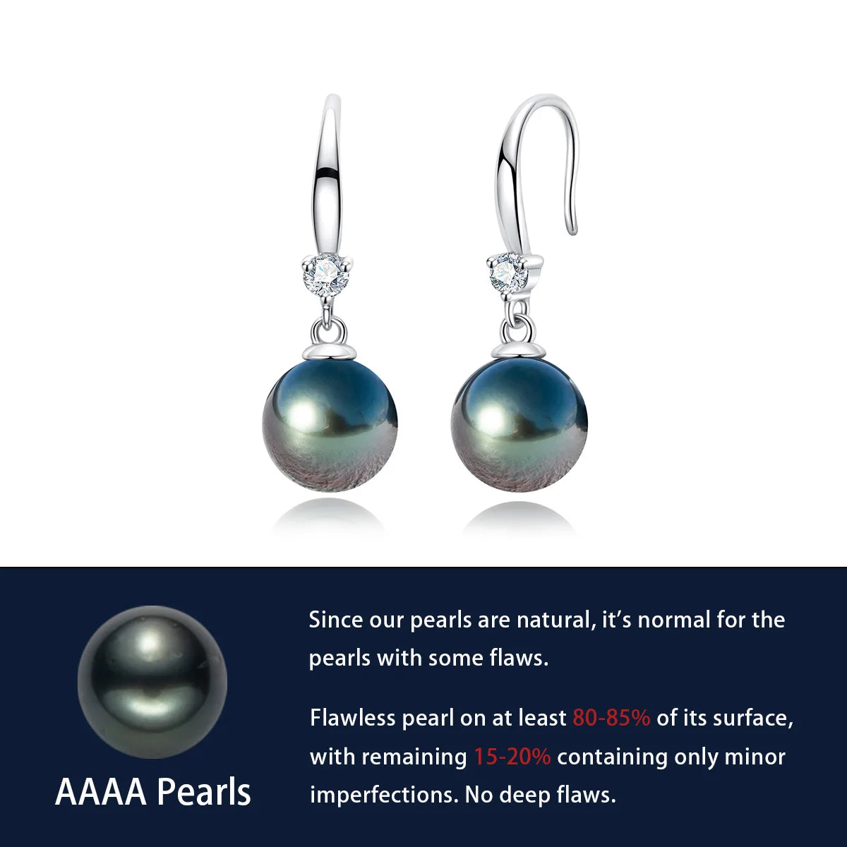 Holloway Jewellery UK Black Pearl Moissanite Earrings