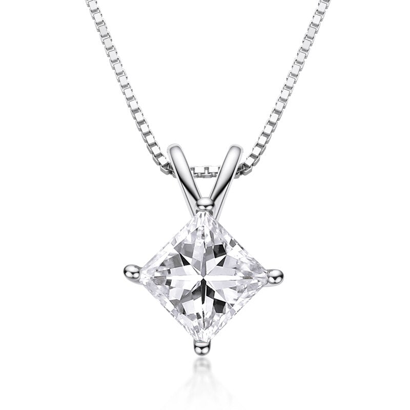 Princess Cut Moissanite Diamond Necklace