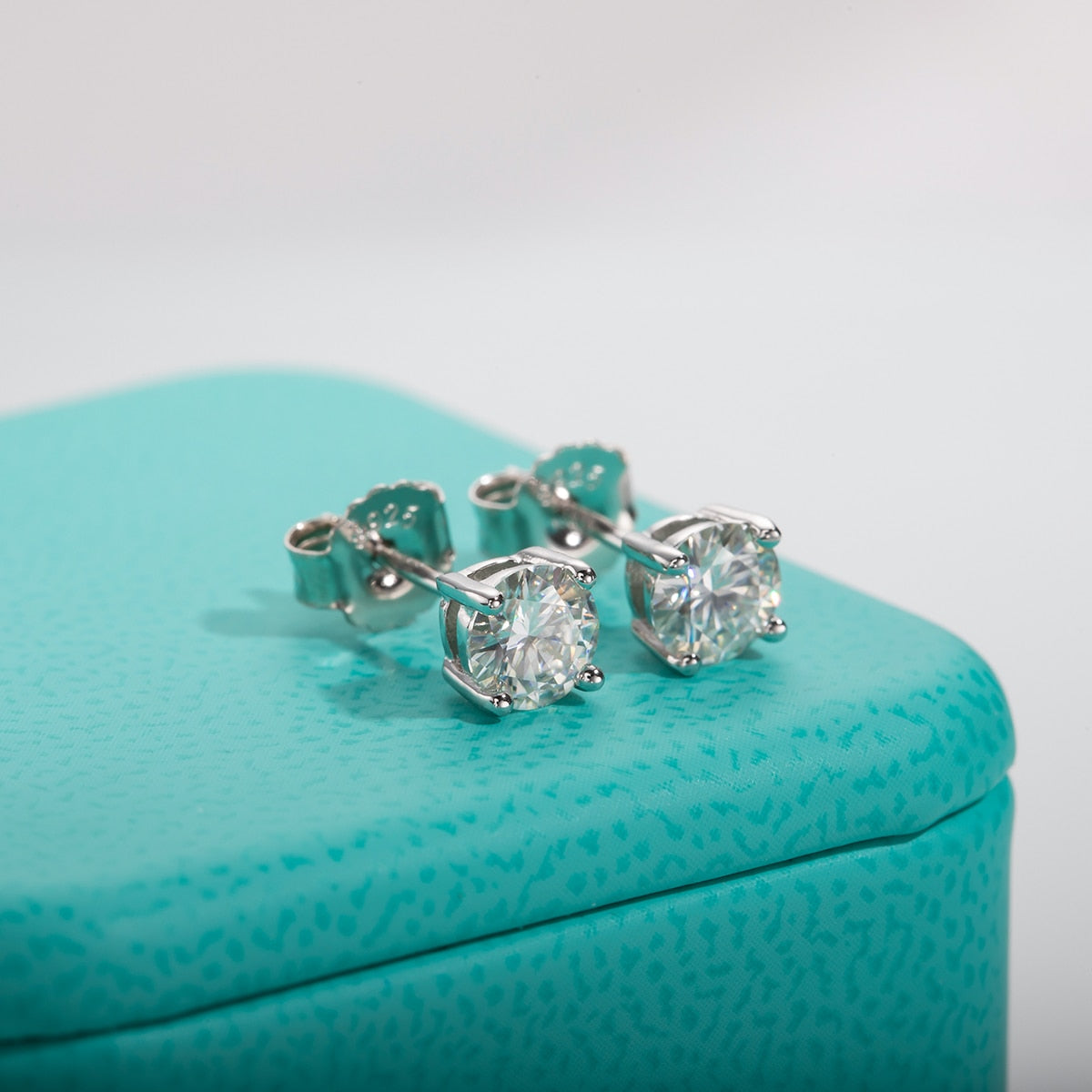 Sterling Silver Moissanite Diamond Earrings