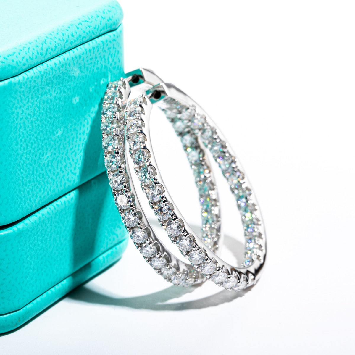 Free Shipping UK Moissanite Hoop Earrings