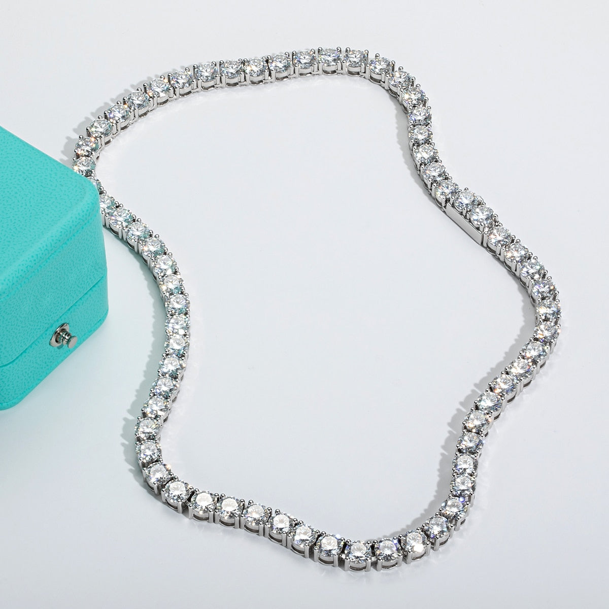exceptional moissanite tennis necklace
