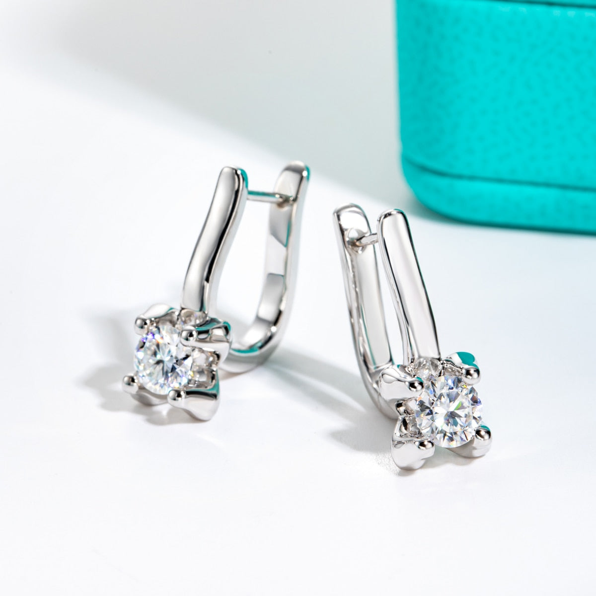 0.5 Carat Moissanite Earrings Sterling Silver
