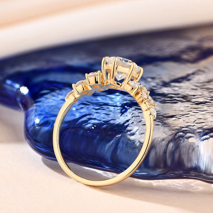 Gold Ring Holloway Jewellery Moissanite Ring Womens