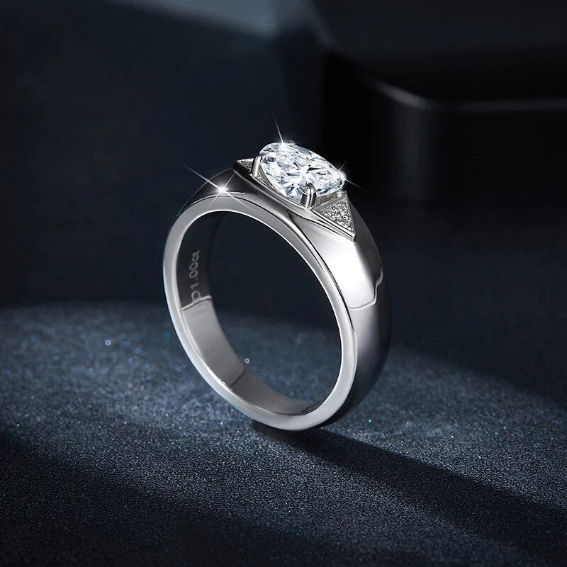 Sterling Silver Moissanite Diamond Ring