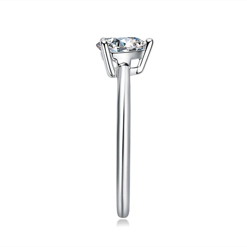 1ct Heart Shape Moissanite Diamond Solitaire Ring Sterling Silver Free Shipping