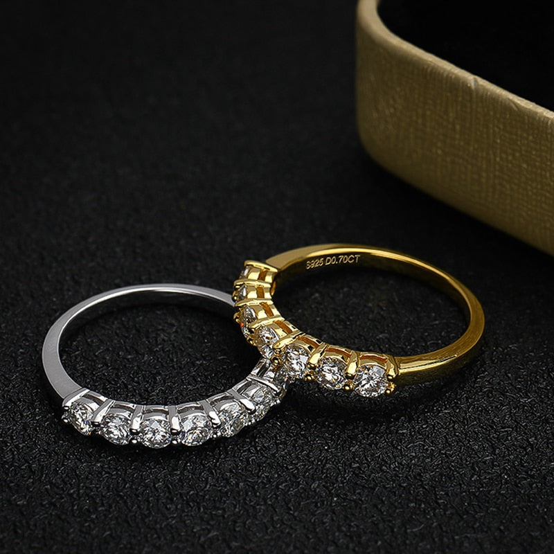 Sterling Silver Moissanite Diamond Ring US