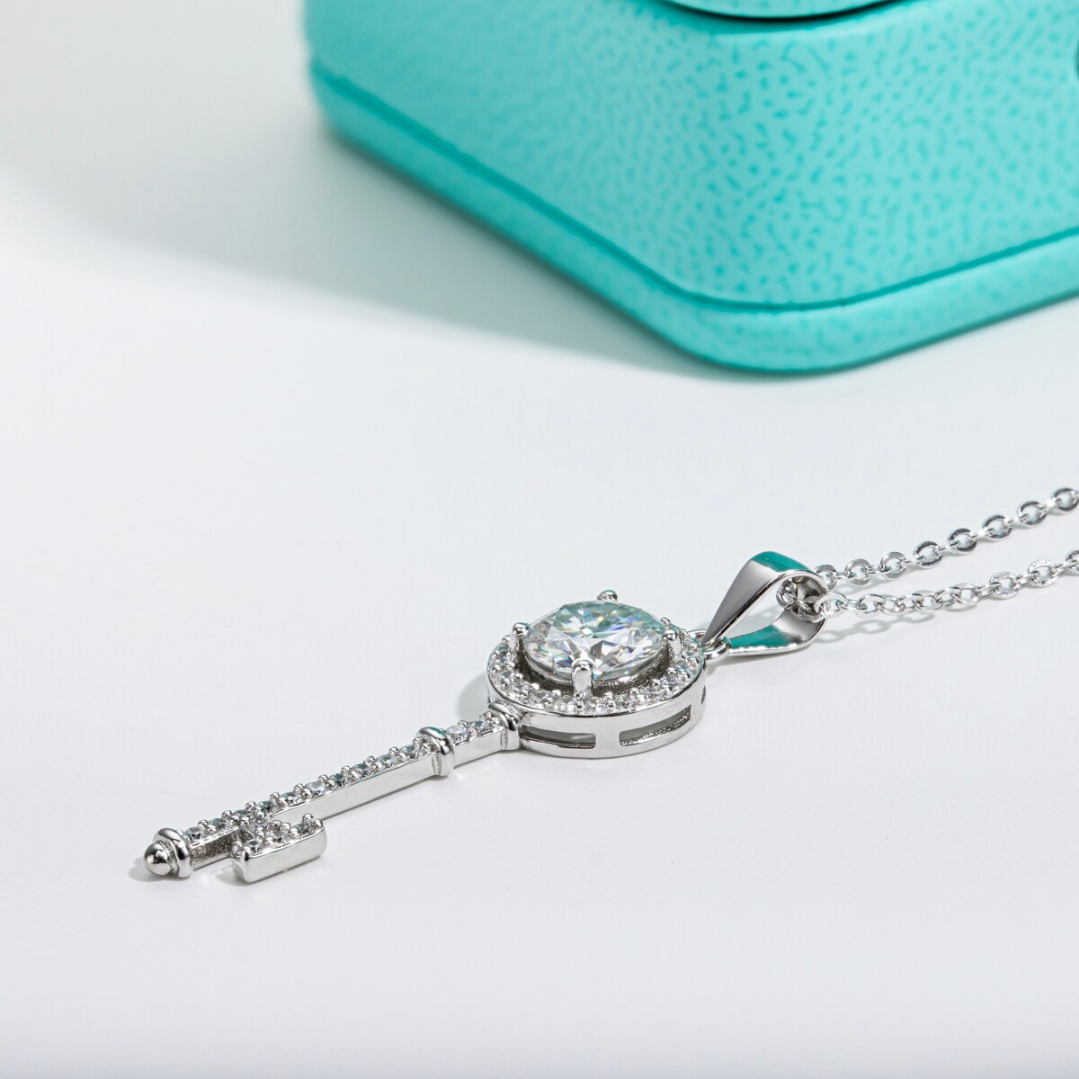 Holloway Jewellery Moissanite Diamond Key Pendant